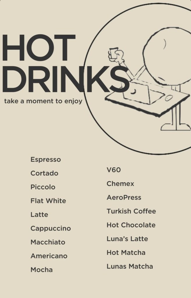 Luna Coffee hot drinks