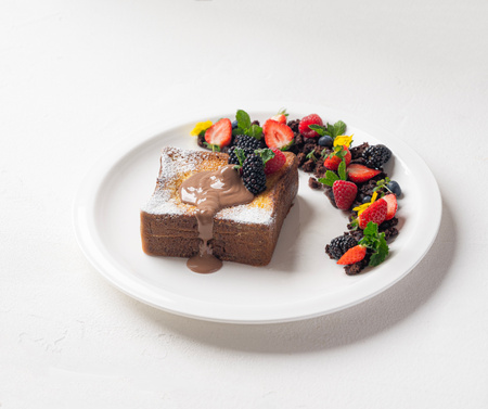 Hot fudge Nutella French toast at Chocoberry Downtown Dubai