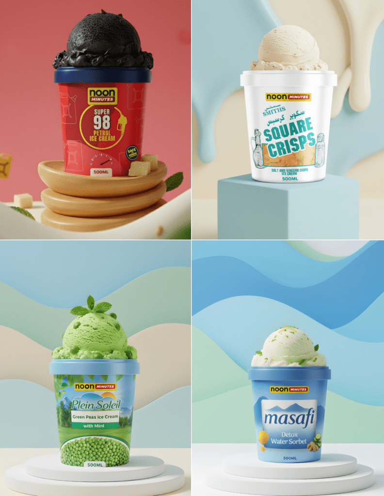 Unique ice cream flavours Noon Ice Cream Project