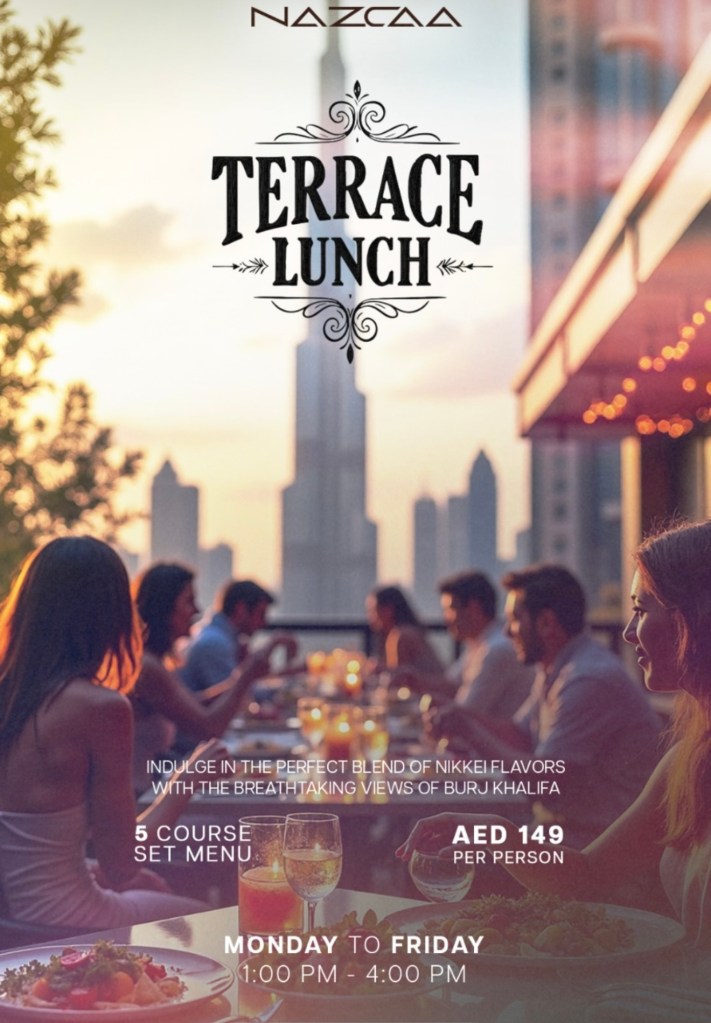 Terrace business lunch in Downtown Dubai