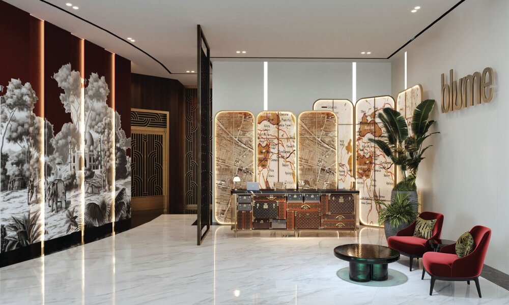 Blume train inspired restaurant Dubai Mall